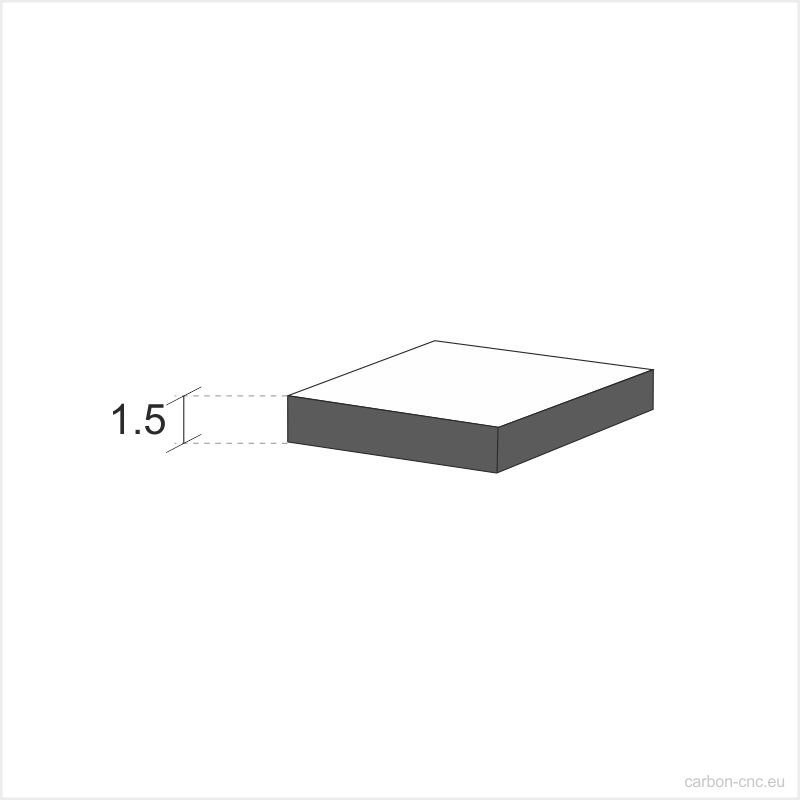 1.5 mm, 500 x 500 płyta węglowa, splot ukośny, błyszcząca