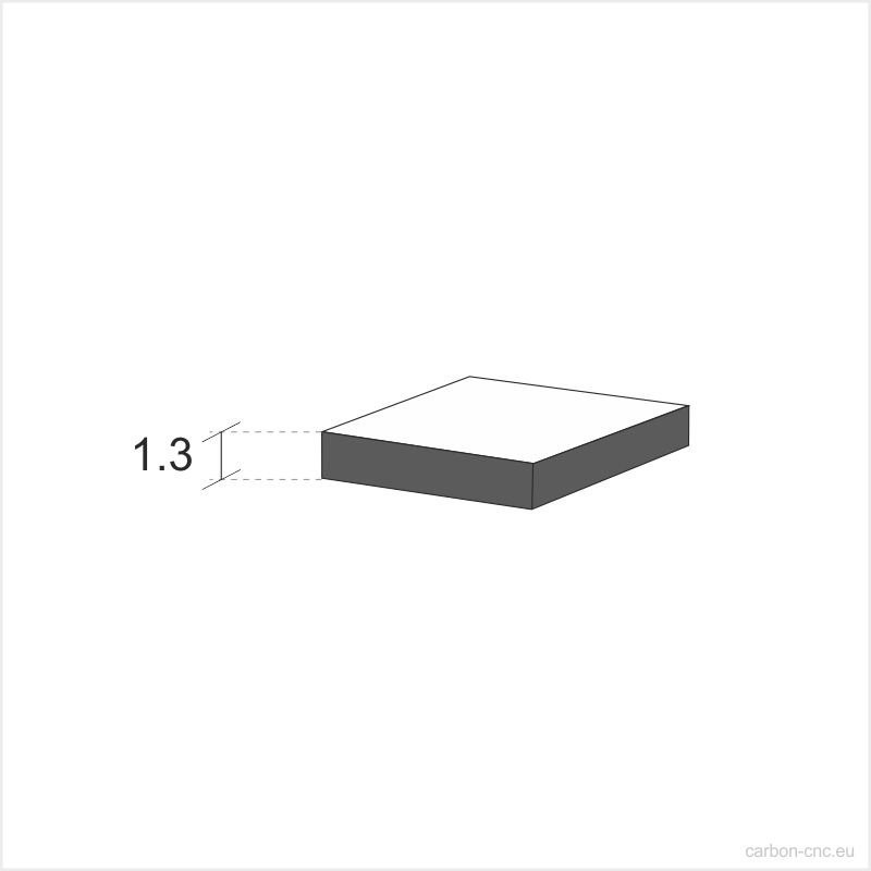 1.3 mm, 500 x 500 płyta węglowa, splot ukośny, matowa