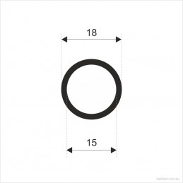 18 x 15 x 1000 winded tube, grinded, matte