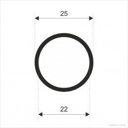 25 x 22 x 1000 winded tube, grinded, matte